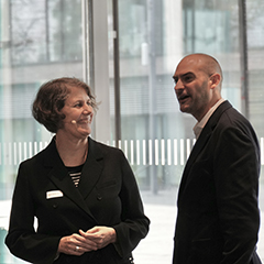 <p>&bdquo;Ich finde sehr spannend was hier auf dem Bildungscampus Heilbronn passiert. Das ist Transformation im Brennglas. Und hier wird an der Zukunft Baden-W&uuml;rttembergs gearbeitet.&ldquo;&nbsp;</p> <p><strong>Dr. Danyal Bayaz, Finanzminister von Baden-W&uuml;rttemberg </strong>(auf dem Foto gemeinsam mit Prof. Dr. Monika Gonser, Leiterin der ISoG BW)</p>